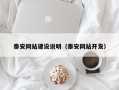 万宁泰安网站建设说明（泰安网站开发）